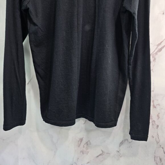 Cloudveil Shirt Mens Small Black Merino Wool Long Sleeve Baselayer Thermal - Picture 7 of 9